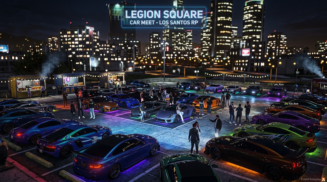 Legion Square mega car meet & player hangout